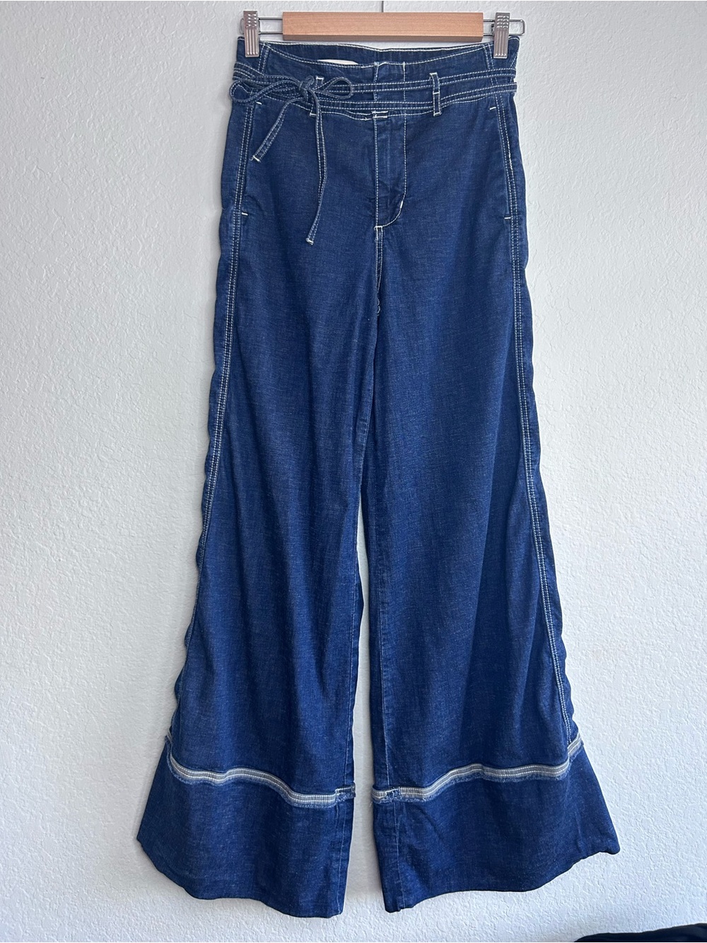 Anthropologie Pilcro and the Letterpress Dark Blue Wide-Leg Jeans, Size 26 - Picture 2 of 10